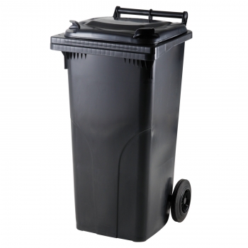 Pojemnik kubeł na odpady i śmieci ATESTY - CZARNY 120L